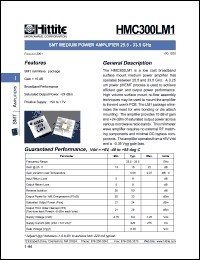 HMC300LM1 datasheet: SMT medium power amplifier 25.5- 33.5 GHz HMC300LM1