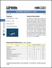 HMC323 datasheet: HBT driver amplifier DC 3.0 GHz HMC323