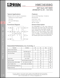 HMC363S8G datasheet: MMIC divine-by-8, DC - 12.0 GHz HMC363S8G