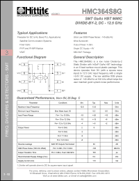 HMC364S8G datasheet: MMIC divine-by-2, DC - 12.5 GHz HMC364S8G