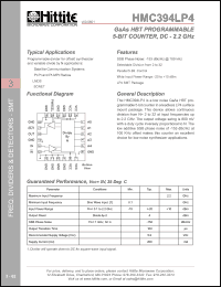 HMC393MS8G datasheet: MMIC DPDT diversity switch 5.0 - 6.0 GHz HMC393MS8G