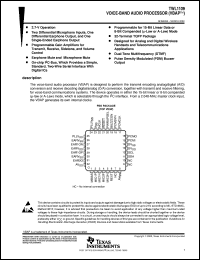 TWL1109PBS datasheet:  VOICE-BAND AUDIO PROCESSOR (VBAP) TWL1109PBS