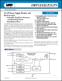 IMP1232LPS datasheet: 5V power supply monitor and reset circuit IMP1232LPS