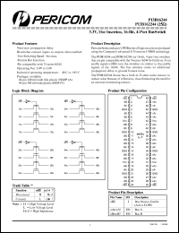 PI3B16244 datasheet: 3.3V, hot insertion 16-bit 4-port bus switch PI3B16244