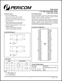 PI3C16210A datasheet: 3.3V, high bandwidths 20-bit,2-port bus switch PI3C16210A