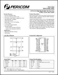 PI3C3384Q datasheet: 2.5/3.3V, high bandwidth, hot insertion, 10-bit, 2-port bus switch PI3C3384Q