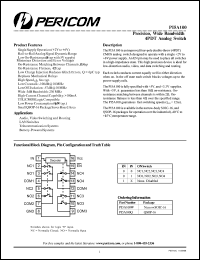PI5A100 datasheet: Precision, wide bandwidth 4PDT analog switch PI5A100
