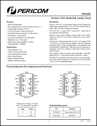 PI5A101Q datasheet: Precision, wide bandwidth analog switch PI5A101Q