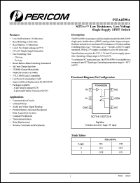 PI5A4599ATX datasheet: Low resistance, low-voltage single-supply SPDT switch PI5A4599ATX