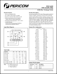 PI5C162209A datasheet: 18-bit bus exchange switch PI5C162209A