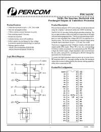 PI5C162215CA datasheet: 20-bit,hot insertion,bus switch with precharged outputs & undershoot protection PI5C162215CA
