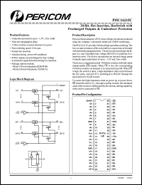 PI5C162215CB datasheet: 20-bit,hot insertion,bus switch with precharged outputs & undershoot protection PI5C162215CB