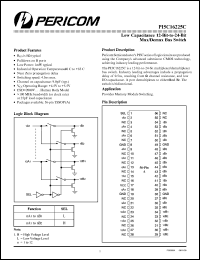 PI5C16225CA datasheet: Low capaciatnce 12-bit-to-24-bit mux/demux bus switch PI5C16225CA