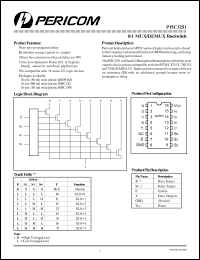 PI5C3251S datasheet: 8:1 mux/demux bus switch PI5C3251S