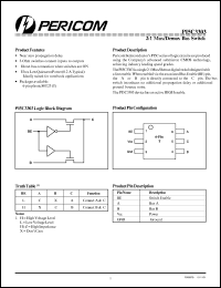 PI5C3303T datasheet: 2:1 mux/demux bus switch PI5C3303T