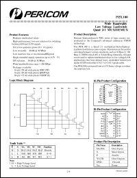 PI5L100L datasheet: Wide bandswitch low voltage lanSwitch quad 2:1 mux/demux PI5L100L