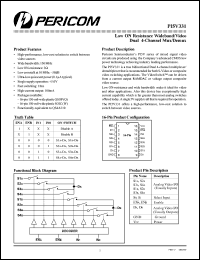 PI5V331Q datasheet: Low ON resistance wideband/video dual 4-channel mux/demux PI5V331Q