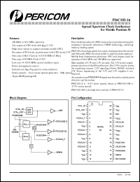 PI6C102-16DH datasheet: Spread spectrum clock synthesizer for mobile pentium II PI6C102-16DH