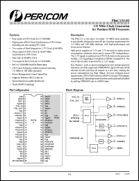 PI6C133-03V datasheet: 133 MHz clock generator for pentium II/III processors PI6C133-03V