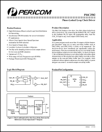 PI6C2502W datasheet: Phase-locked loop clock driver PI6C2502W