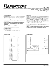 PI6C2516 datasheet: Low-noise phase-locked loop clock driver with 16 clock outputs PI6C2516
