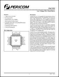 PI6C2952FB datasheet: Low voltage PLL clock driver PI6C2952FB