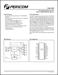 PI6CV855L datasheet: PLL clock buffer for 2.5V SSTL_2 DDR SDRAM memory PI6CV855L