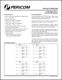 PI74ALVCH162244V datasheet: 16-bit universal bus driver with 3-state outputs PI74ALVCH162244V