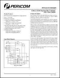 PI74ALVCH16269A datasheet: 12-bit to 24-bit registered bus exchanger with 3-state outputs PI74ALVCH16269A
