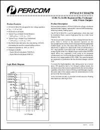 PI74ALVCH16270V datasheet: 12-bit to 24-bit registered bus exchanger with 3-state outputs PI74ALVCH16270V