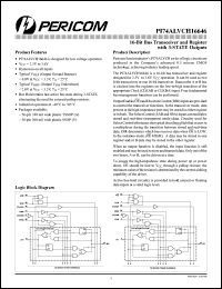 PI74ALVCH16646V datasheet: 16-bit bus transceiver and register with 3-state outputs PI74ALVCH16646V