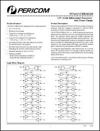 PI74ALVCHR162245V datasheet: 3.3V 16-bit bidirectional transceiver with 3-state outputs PI74ALVCHR162245V