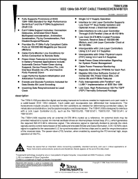 TSB41LV06PZP datasheet:  IEEE 1394-1995, 1394A, 3.3V, 6-PORT, 100/200/400MBPS PHYSICAL LAYER CONTROLLER TSB41LV06PZP