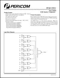 PI74FCT521TR datasheet: Fast CMOS 8-bit identity comparator PI74FCT521TR