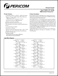 PI74LPT16245A datasheet: Fast CMOS 3.3V 16-bit bidirectional transceiver PI74LPT16245A