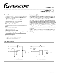 PI74LPT16374A datasheet: Fast CMOS 3.3V 16-bit register (3-state) PI74LPT16374A