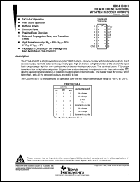 CD54HC4017F3A datasheet:  HIGH SPEED CMOS LOGIC DECADE COUNTER/DIVIDER WITH 10 DECODED OUTPUTS CD54HC4017F3A