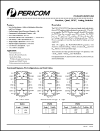 PS392EPE datasheet: Precision, quad, SPST, analog switch PS392EPE