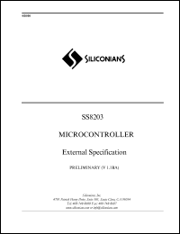 SS8203 datasheet: Microcontroller SS8203