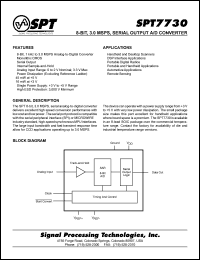 SPT7730 datasheet: 8-bit, 3.0 MSPS, serial output A/D converter SPT7730