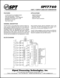 SPT7760BIK datasheet: 8-bit, 1 GSPS flash A/D converter SPT7760BIK