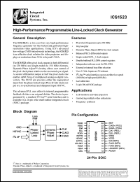 ICS1523M datasheet: High-performance programmable line-locked clock generator ICS1523M