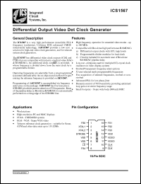 ICS1567M datasheet: Differential output video dot clock generator ICS1567M