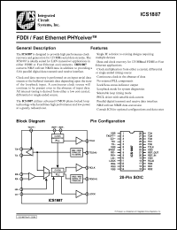 ICS1887M datasheet: FDDI/Fast ethernet PHYceiver ICS1887M