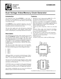 ICS90C65M datasheet: Dualvoltage video/memory clock generator ICS90C65M