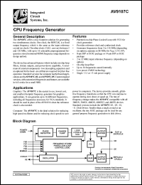 ICS9107C-05CS08 datasheet: CPU frequency generator ICS9107C-05CS08