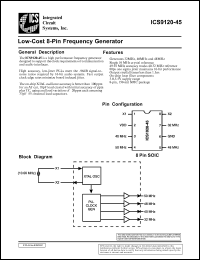 ICS9120M-45 datasheet: Low-cost 8-pin frequency generator ICS9120M-45