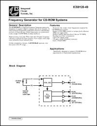 ICS9120M-49 datasheet: Frequency generator for CD-ROM system ICS9120M-49