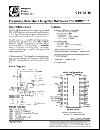 ICS9148F-36 datasheet: Frequency generator and integrated buffers for Pentium/PRO ICS9148F-36