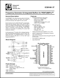 ICS9148F-37-T datasheet: Frequency generator and integrated buffers for Pentium/PRO ICS9148F-37-T